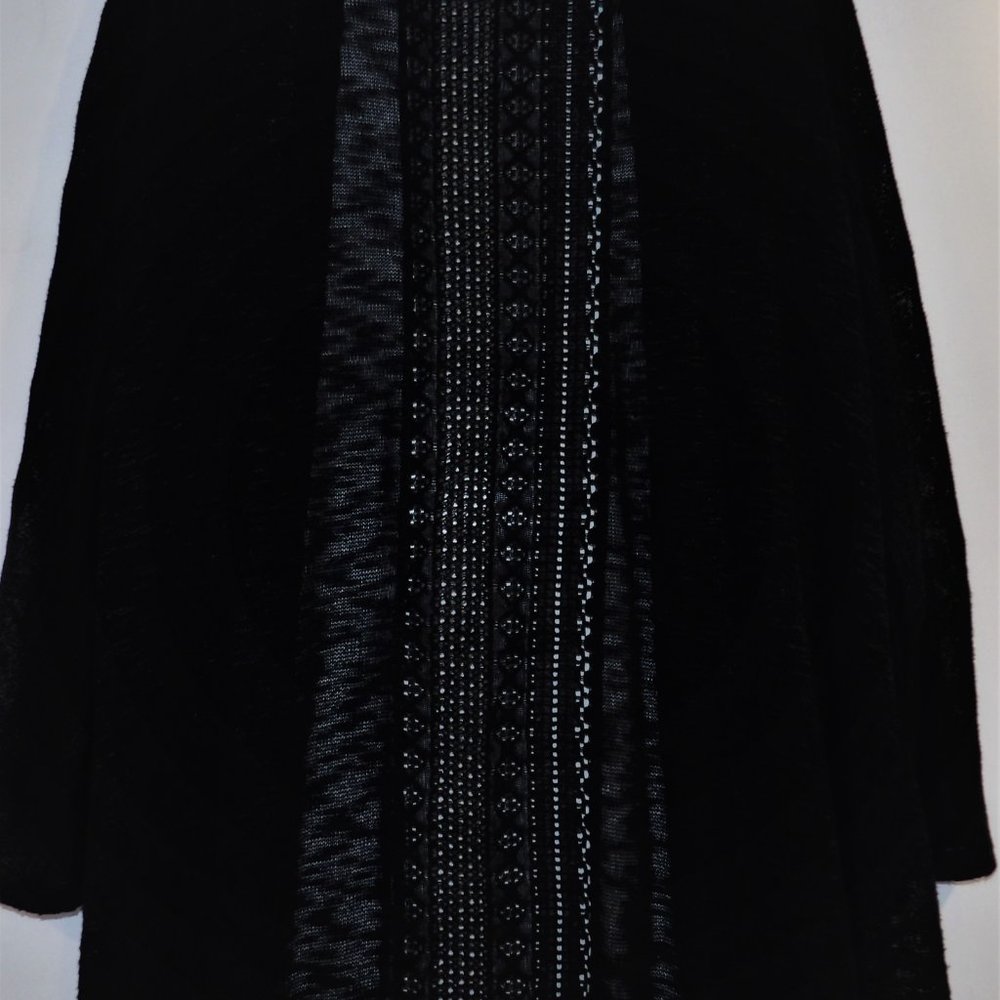 WOMEN'S BLACK SWEATER DUSTER - Picture 4 of 4